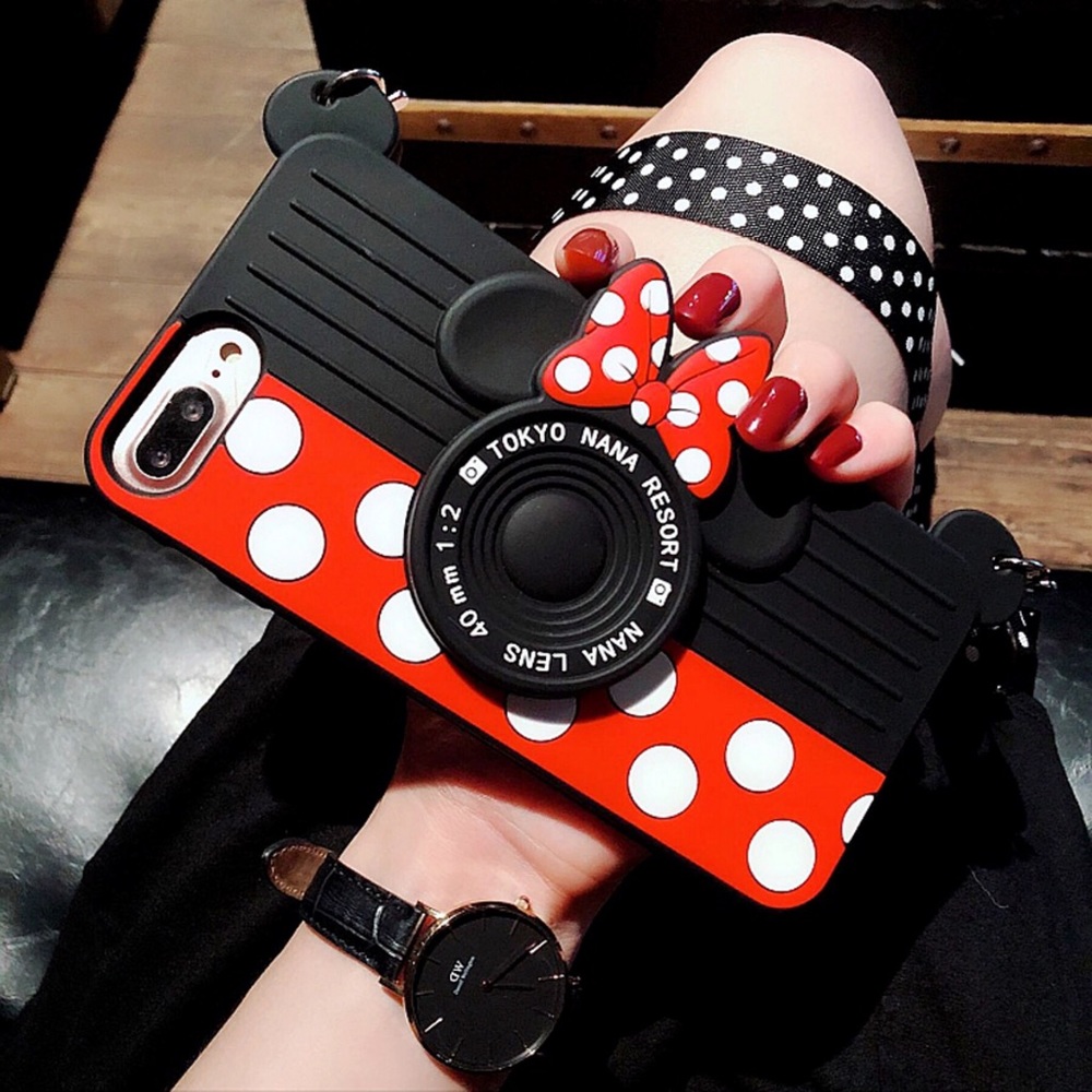 3D Minnie Mouse iPhone Case with Crossbody Strap - Picture 2 of 16